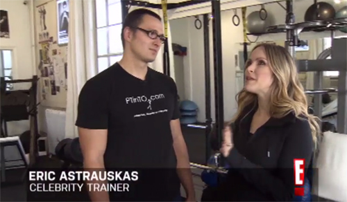 personal trainer in toronto, eric astrauskas, celebrity trainer, e! canada workout, leah miller workout, studio fitness